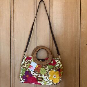 Relic Womens Bree Tropical Floral Circle Boho Crossbody Bag Medium Brown SP NWT